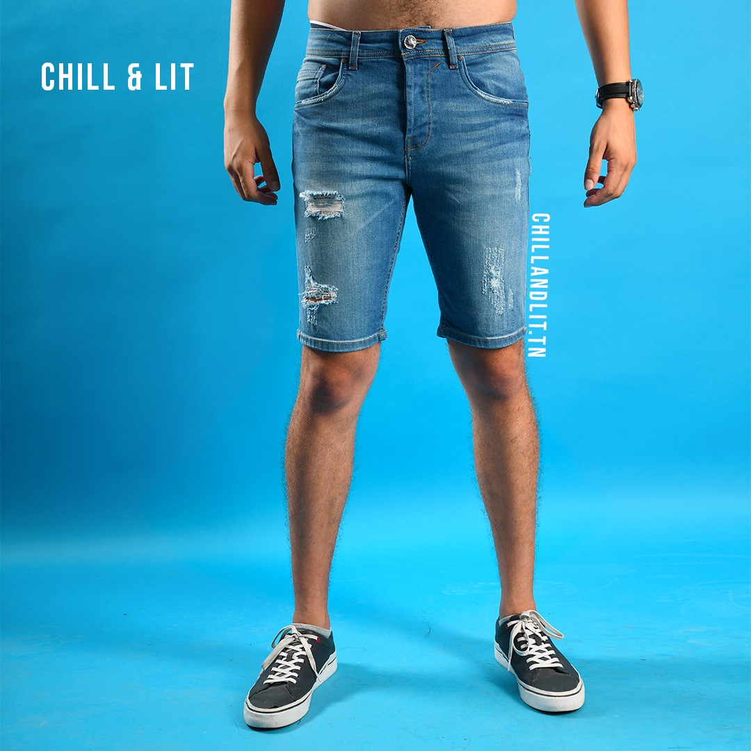 Slide  #1 Short bleu