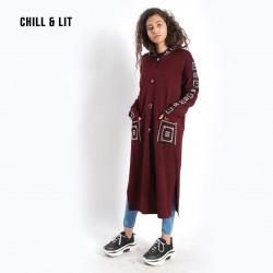 Gilet en Laine Longue Brodée