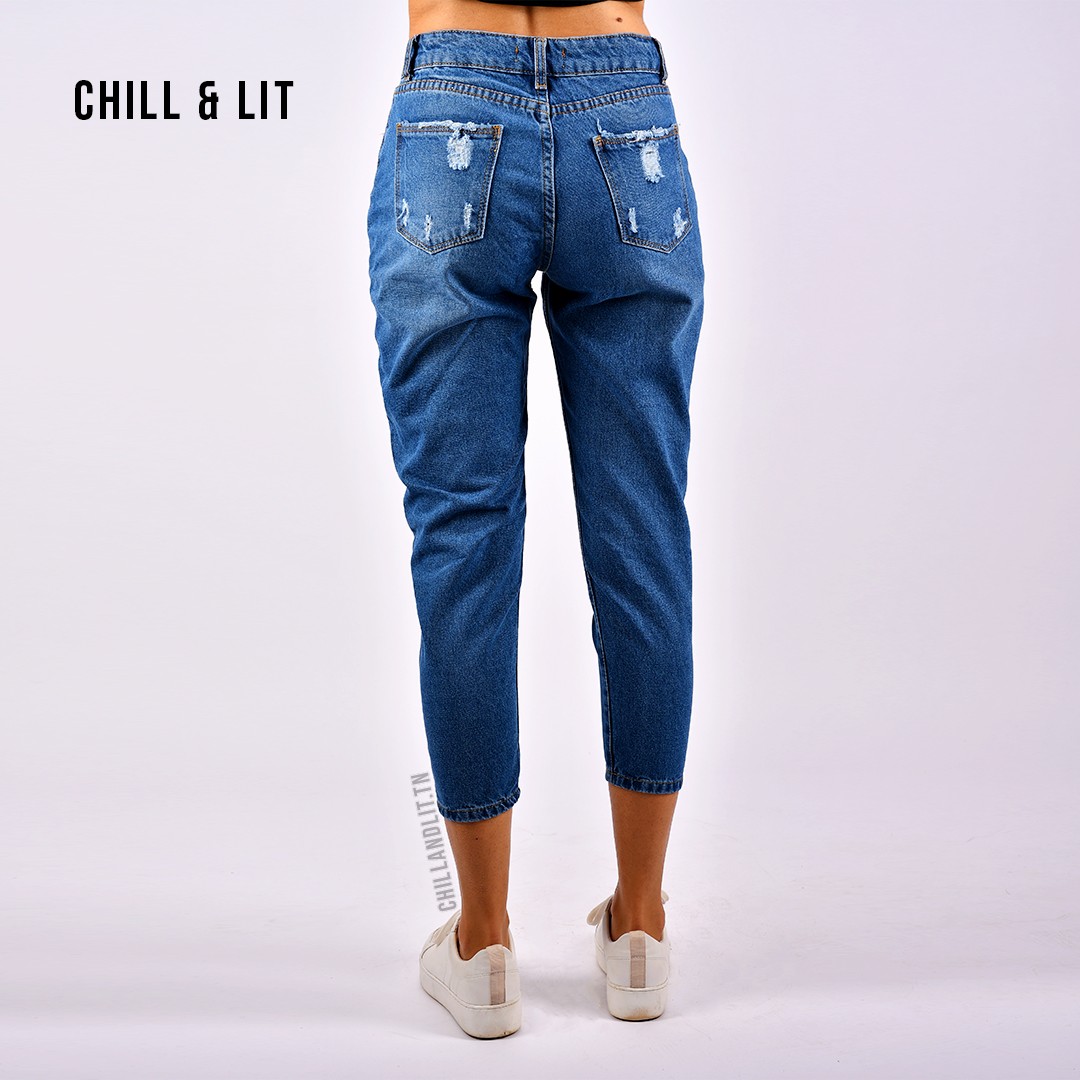 jean boyfriend blanc taille haute