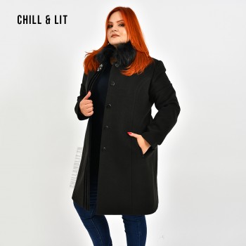 manteau femme cachemire avec col fourrure