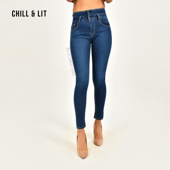 Jean Skinny Taille Haute Simple Avec Poches