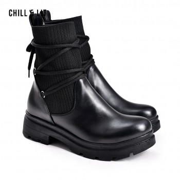 Bottines en Cuir Chunky