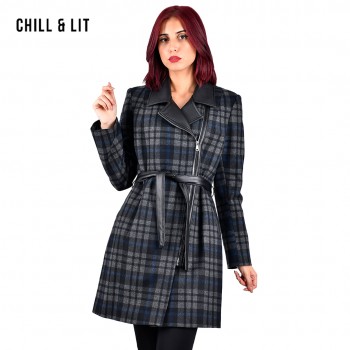 Manteau en Cachemire Carreaux
