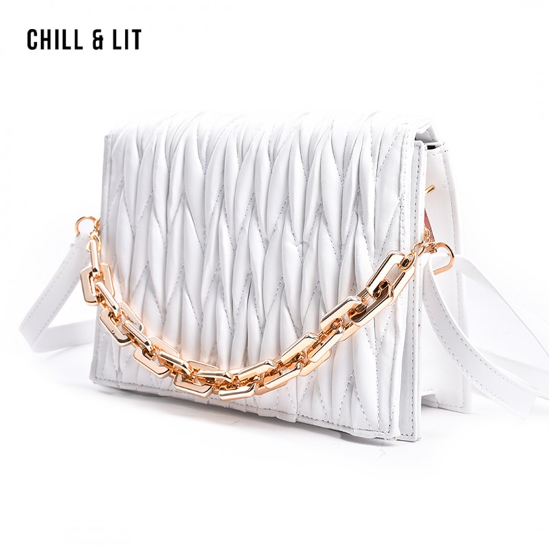 Sac à Main Bandoulière SMDC En Cuir Peint Motif Fleuri - Taille Medium, Occasion En Bon état