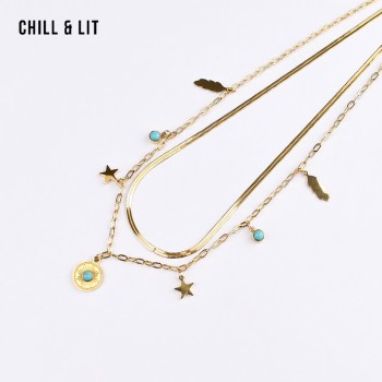 Collier Femme en Acier...