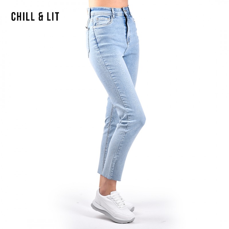 Jeans Boyfriend Femme Loose Fit - Délavé Confortable - Taille 34 à 44