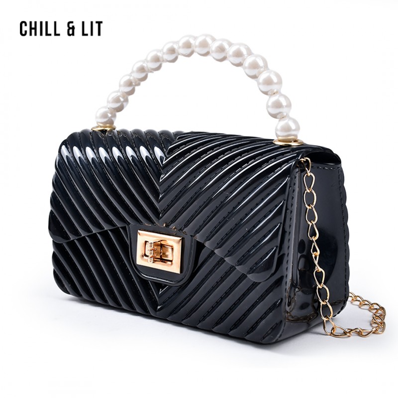Sac à Bandoulière Pour Petite Fille 2-5 Ans - Design Mignon Avec Nœud Et Perles - Taille Environ 15x6x10 Cm - Portefeuille Enfant, Cadeau Anniversaire, Noël