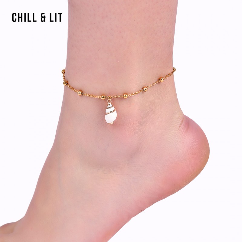 DESIGN - Lot de 3 bracelets de cheville en chaînes variées et