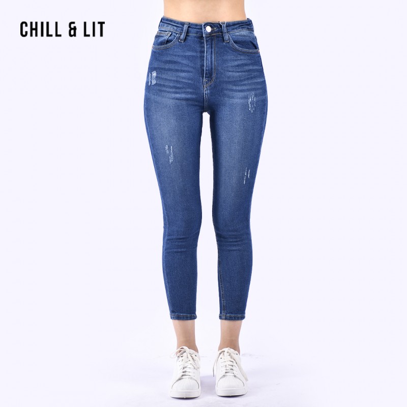 Jean Slim Jeans Taille Basse Push Up Jeans skinny push up 7/8ème denim stone f