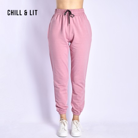 Palo Rosa Conjunto Jogger Rosa Oversize Jogging Pantalon Mujer